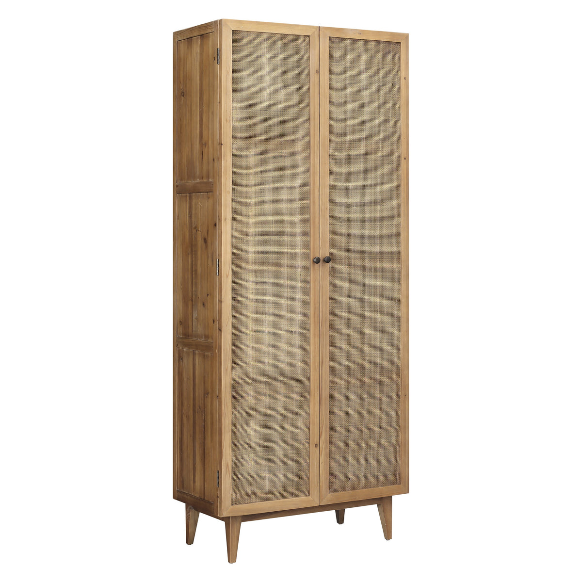 Mondale Natural Honey Wood and Natural Rattan Finish Cabinet