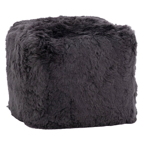 Shorn Charcoal Pouf