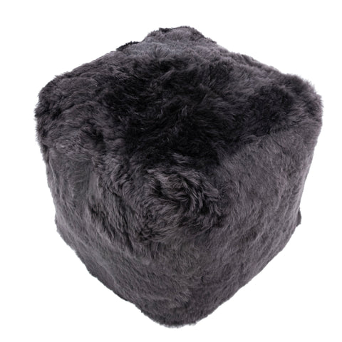 Shorn Charcoal Pouf