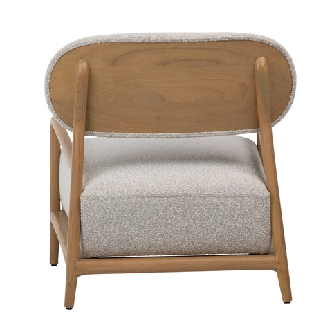 Donney Cream Boucle Upholstery and Natural Wood Finish Occasional Chair