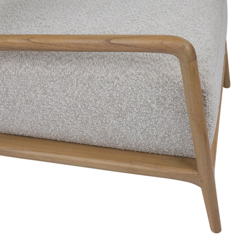 Donney Cream Boucle Upholstery and Natural Wood Finish Occasional Chair