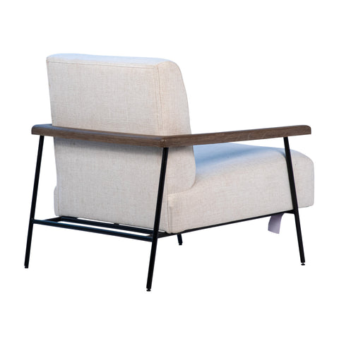 Drake Black Metal Frame and Cream Fabric Occasional Chair