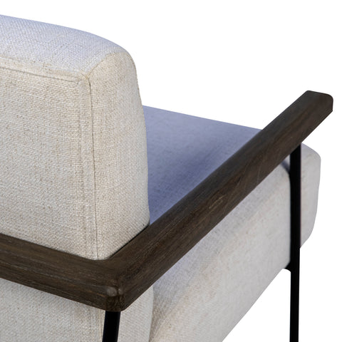 Drake Black Metal Frame and Cream Fabric Occasional Chair