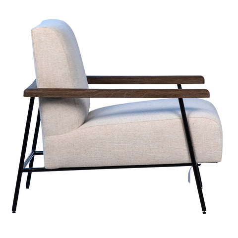 Drake Black Metal Frame and Cream Fabric Occasional Chair