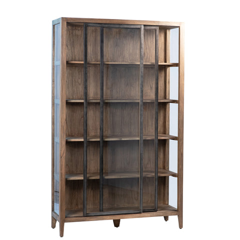 Aiken Medium Brown Wood Finish Cabinet