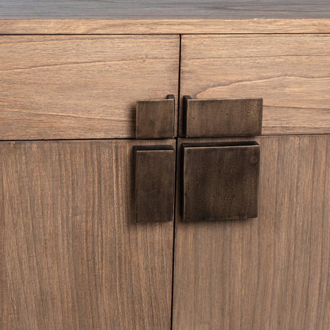 Kearney Medium Brown Natural Wood with Antique Bronze Metal Finish Sideboard