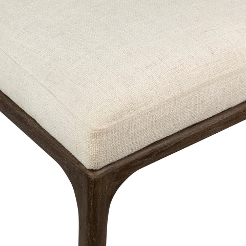 Obidas Natural Brown Finish and Off White Fabric Dining Chair