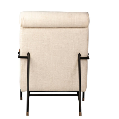 Ortiz Black Metal and Cream Upholstery Occasional Chair