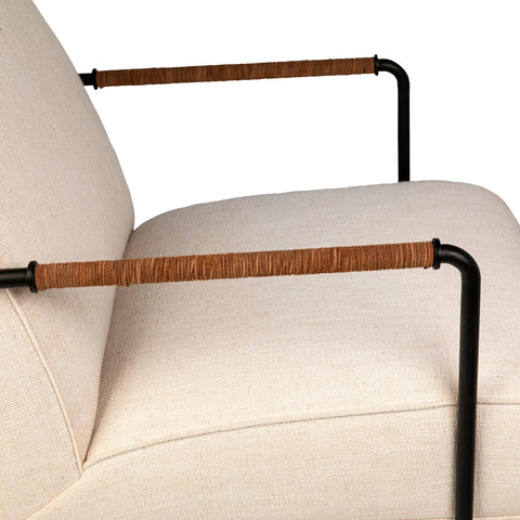Ortiz Black Metal and Cream Upholstery Occasional Chair