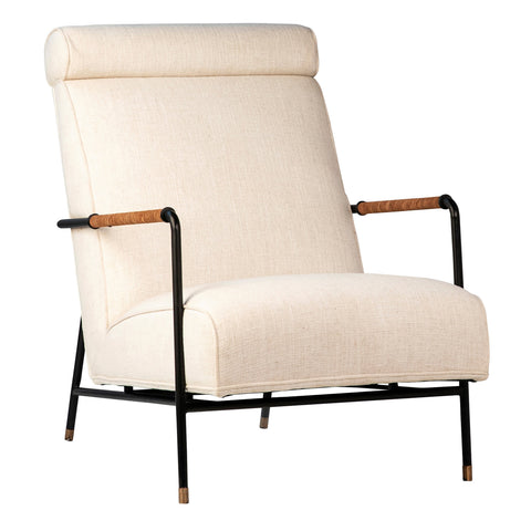 Ortiz Black Metal and Cream Upholstery Occasional Chair