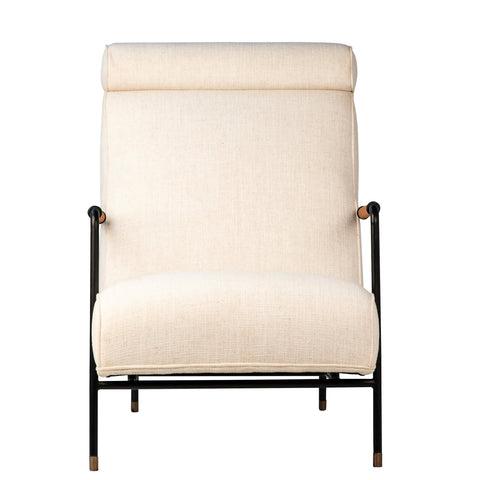 Ortiz Black Metal and Cream Upholstery Occasional Chair