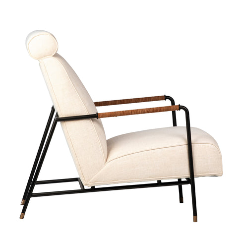 Ortiz Black Metal and Cream Upholstery Occasional Chair