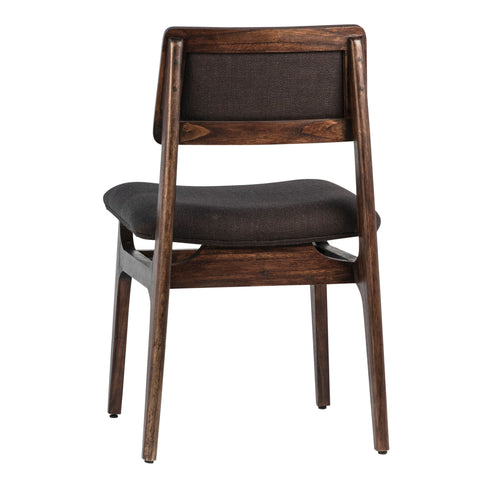 Silva Dark Wood Stain and Black Upholstery Dining Chair