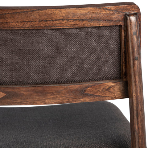 Silva Dark Wood Stain and Black Upholstery Dining Chair
