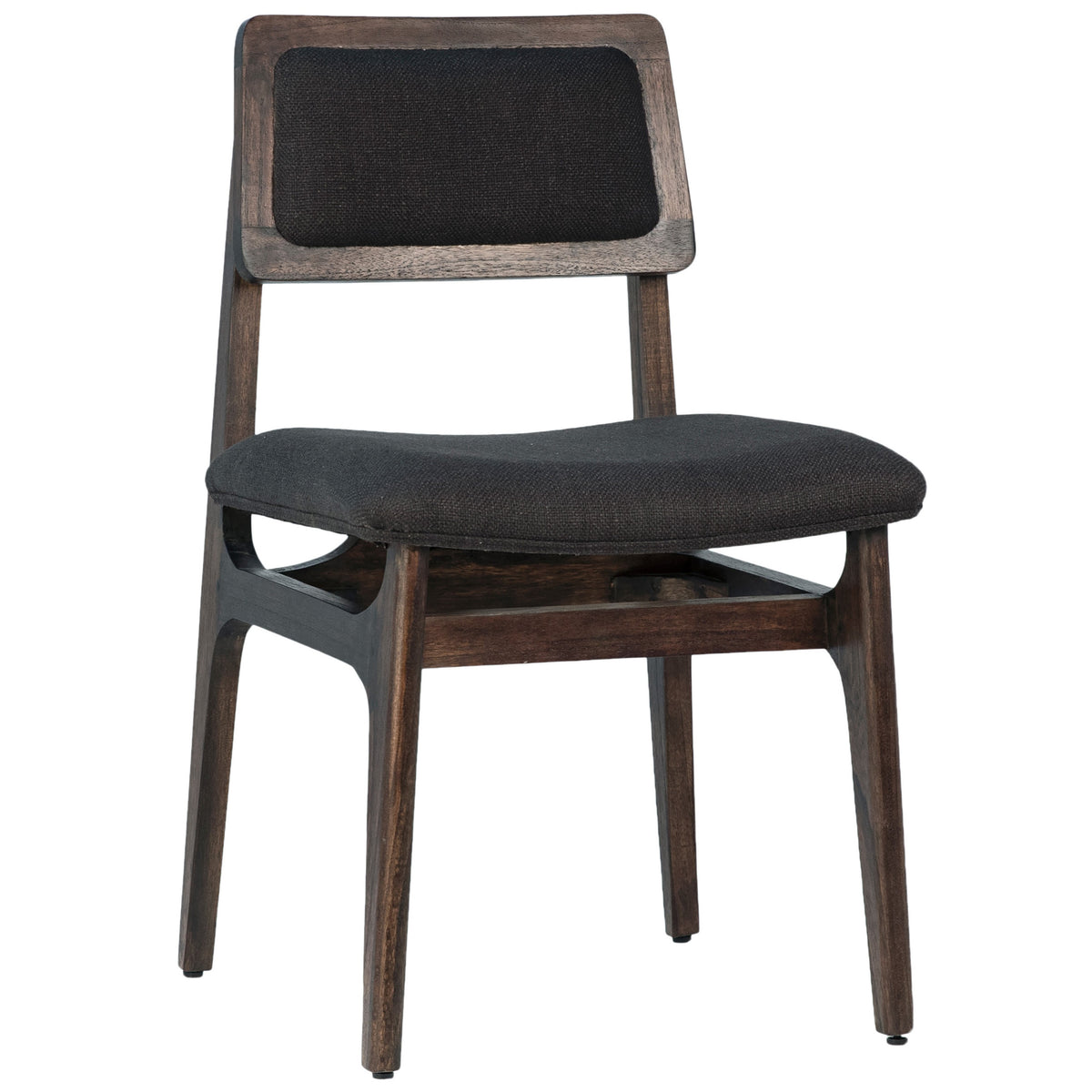 Silva Dark Wood Stain and Black Upholstery Dining Chair