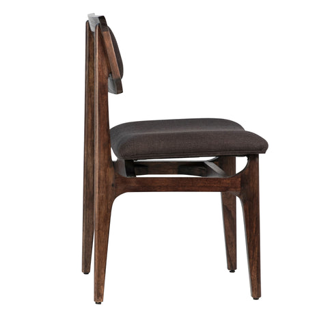Silva Dark Wood Stain and Black Upholstery Dining Chair