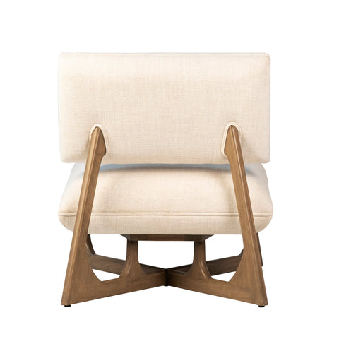 Moran Grey Wood Wash Finish and Off White Upholstery Occasional Chair