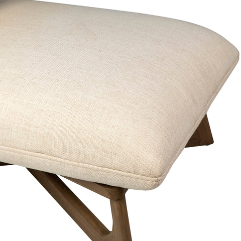 Moran Grey Wood Wash Finish and Off White Upholstery Occasional Chair