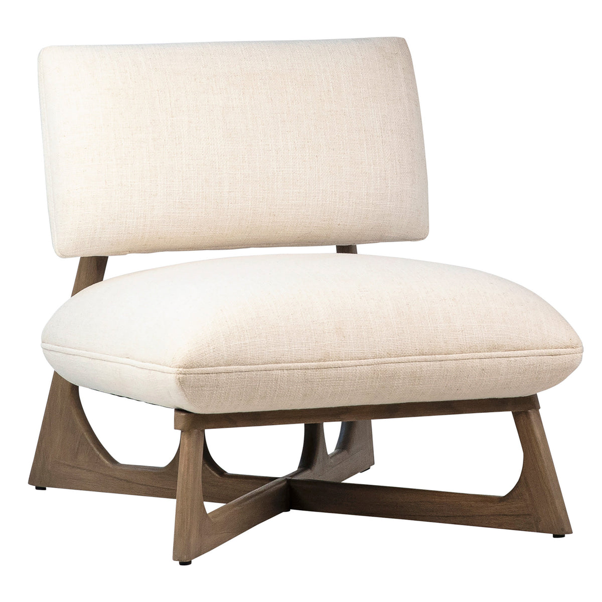 Moran Grey Wood Wash Finish and Off White Upholstery Occasional Chair