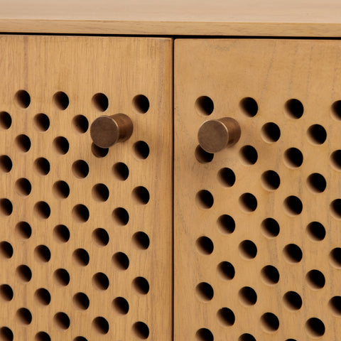 Marquez Natural Finish and Brass Handles Sideboard