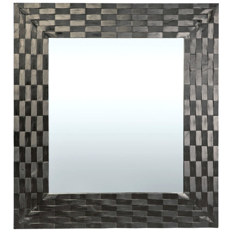 Salcedo Antique Black Sealed Wood Finish Mirror