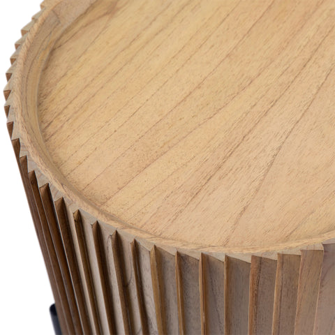 Tala Natural Finish with Black Metal Legs Sideboard