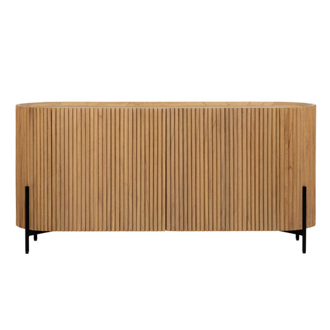 Tala Natural Finish with Black Metal Legs Sideboard
