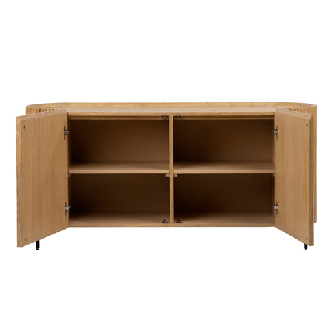 Tala Natural Finish with Black Metal Legs Sideboard