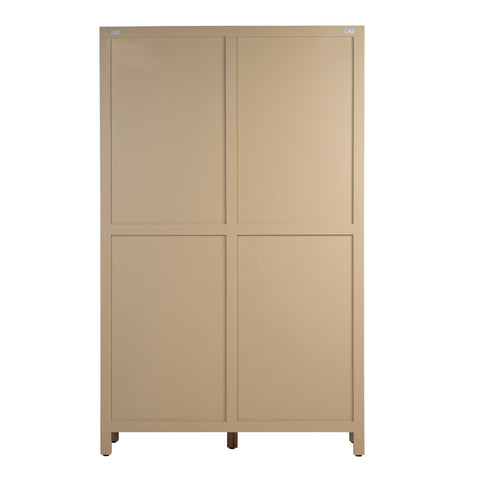 Sanna Natural Finish and Black Metal Accents Cabinet