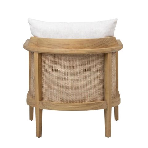 Miera Natural Finish and Off White Upholstery Occasional Chair