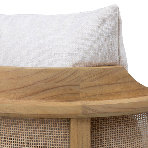 Miera Natural Finish and Off White Upholstery Occasional Chair