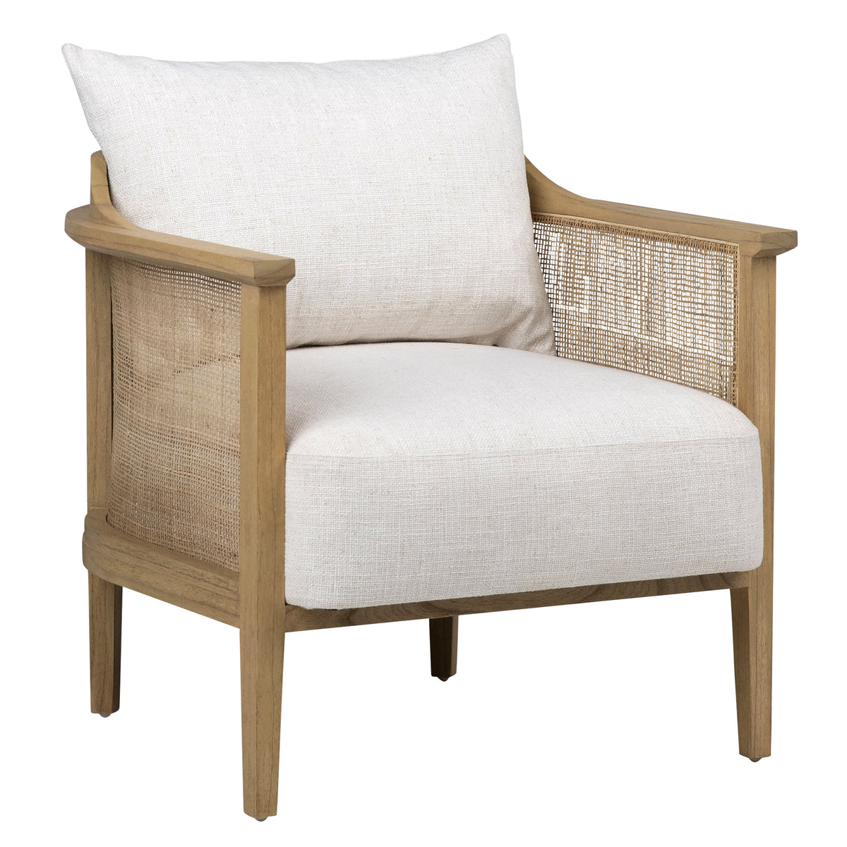 Miera Natural Finish and Off White Upholstery Occasional Chair