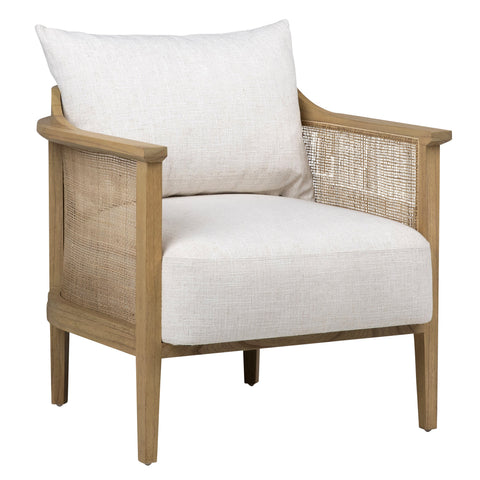 Miera Natural Finish and Off White Upholstery Occasional Chair