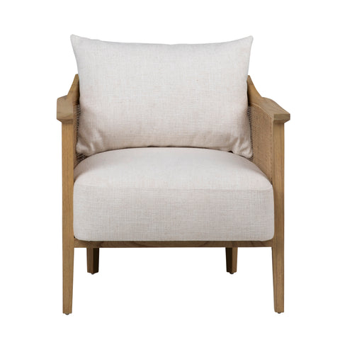 Miera Natural Finish and Off White Upholstery Occasional Chair