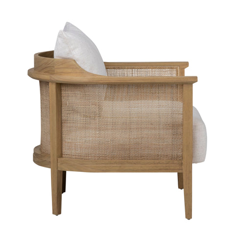 Miera Natural Finish and Off White Upholstery Occasional Chair