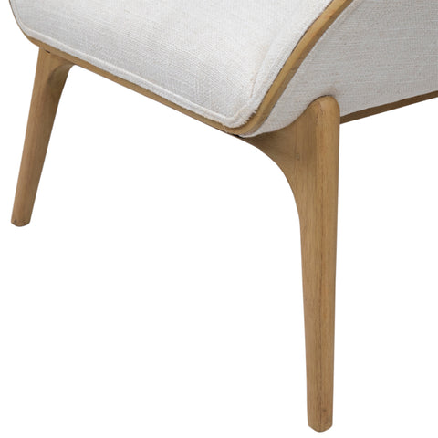 Avyanna Natural Wood Frame and Off White Upholstery Occasional Chair