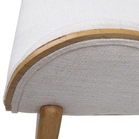 Avyanna Natural Wood Frame and Off White Upholstery Occasional Chair