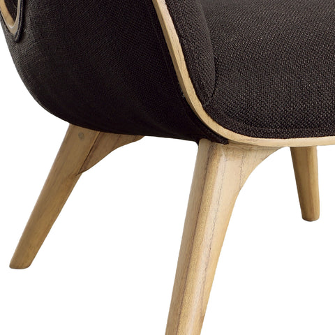 Rowen Charcoal Upholstery and Natural Wood Finish Occasional Chair