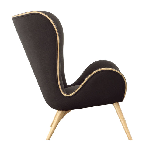Rowen Charcoal Upholstery and Natural Wood Finish Occasional Chair
