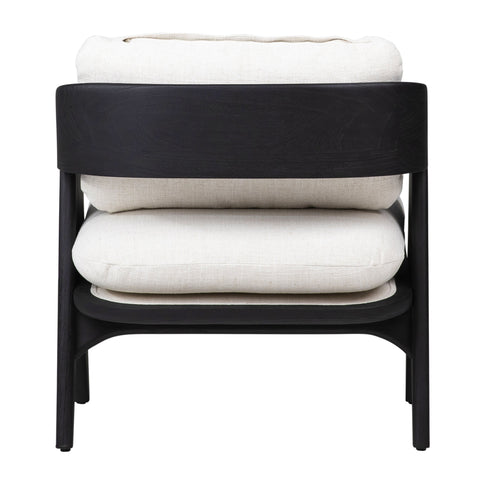 Adelaide Black Wood Finish and Off White Upholstery Occasional Chair