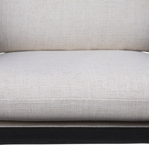 Adelaide Black Wood Finish and Off White Upholstery Occasional Chair