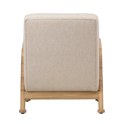 Clyde Ivory Upholstery and Natural Finish Frame Occasional Chair