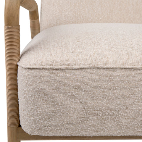 Clyde Ivory Upholstery and Natural Finish Frame Occasional Chair