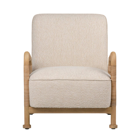 Clyde Ivory Upholstery and Natural Finish Frame Occasional Chair