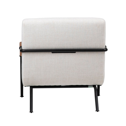 Eloise Black Metal and Cream Upholstery Occasional Chair