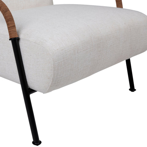 Eloise Black Metal and Cream Upholstery Occasional Chair