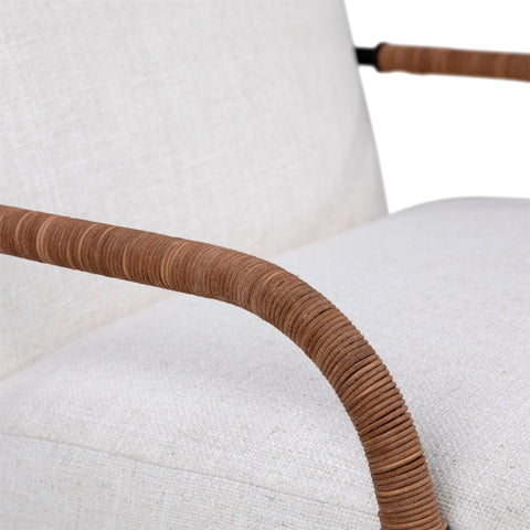 Eloise Black Metal and Cream Upholstery Occasional Chair