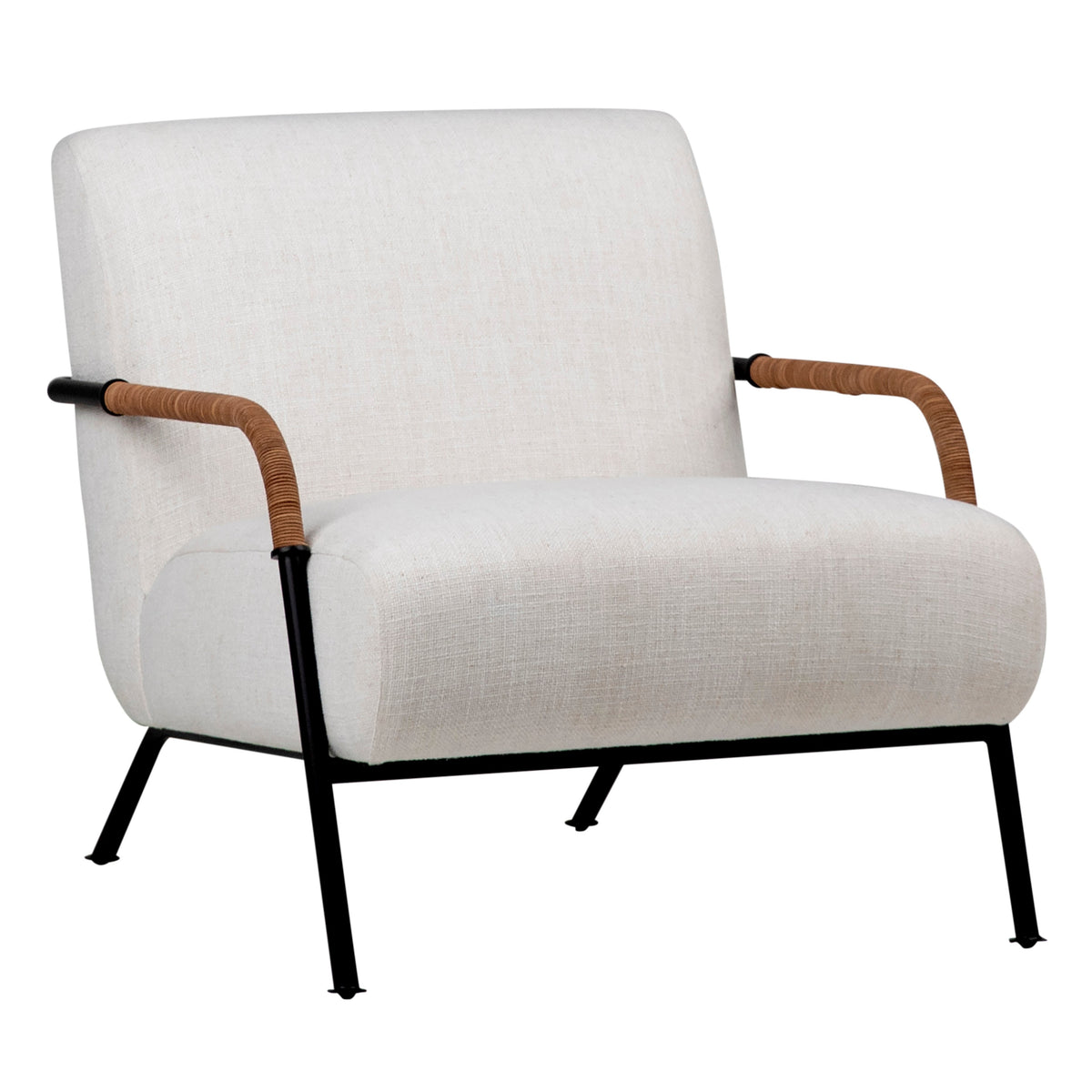 Eloise Black Metal and Cream Upholstery Occasional Chair