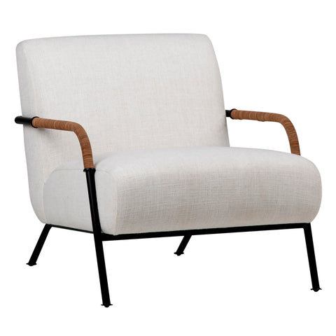 Eloise Black Metal and Cream Upholstery Occasional Chair