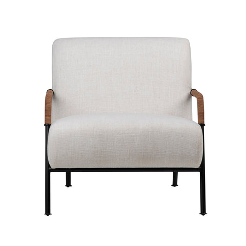 Eloise Black Metal and Cream Upholstery Occasional Chair